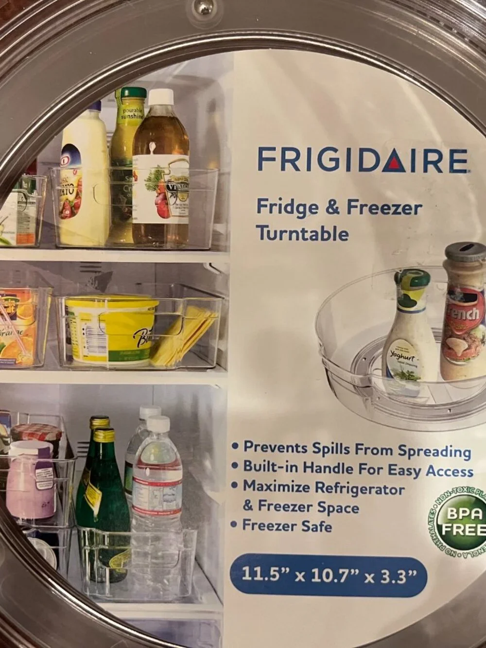 Frigidaire Fridge & Freezer Turntable Lazy Susan Organizer BPA Free 11.5